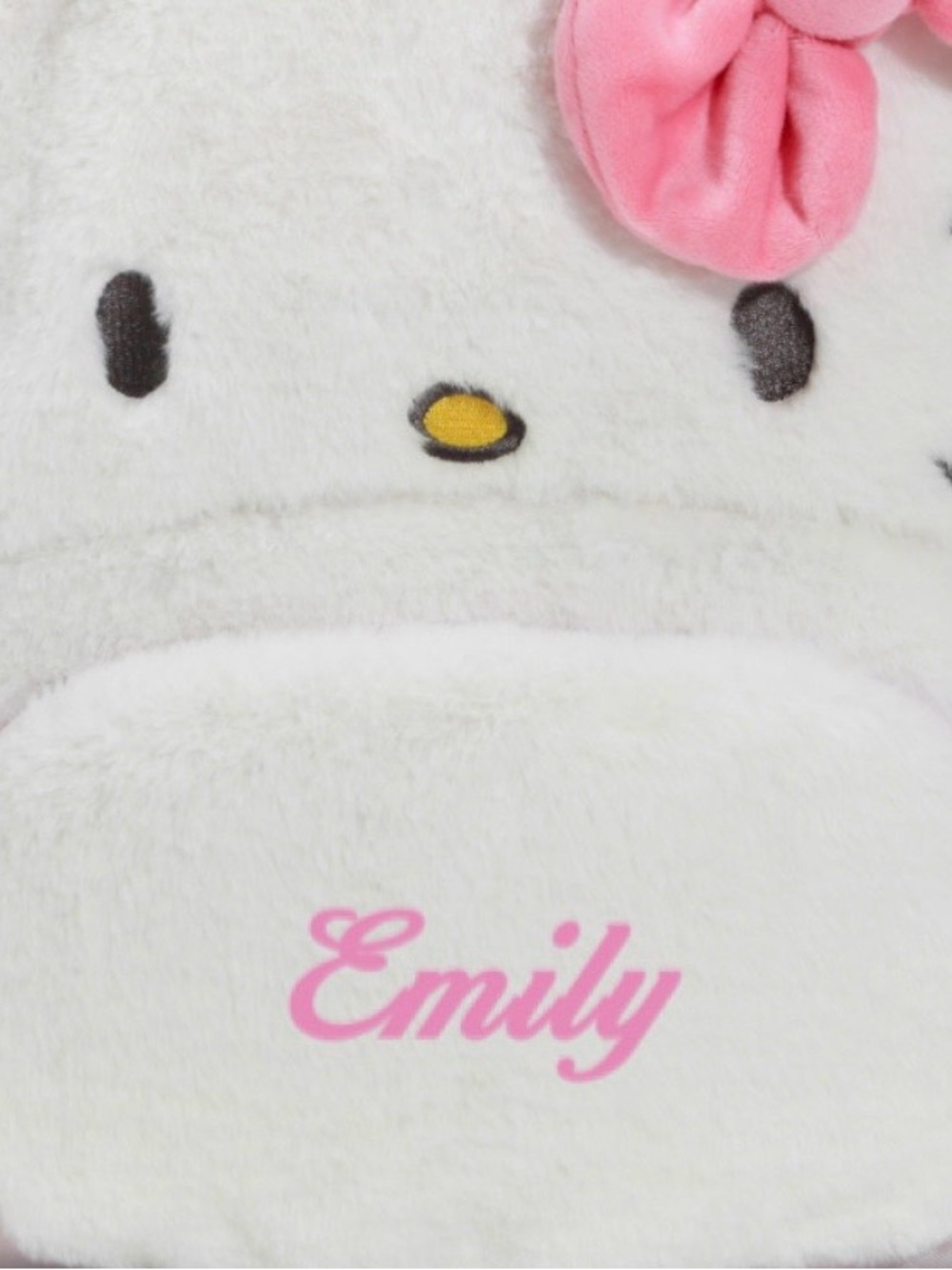Pottery Barn Kids White Plush Character Backpack with Pink Bow